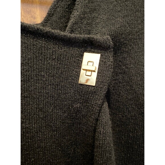 Marc New York Wrap One Size Black Merino Wool & Alpaca Wool Super Soft & Warm - Picture 2 of 8